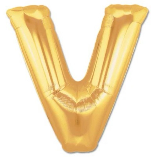 "Letter V GOLD foil balloon "  "Letter V GOLD foil balloon "