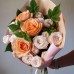 Bouquet of Tiffany roses and peony shrub