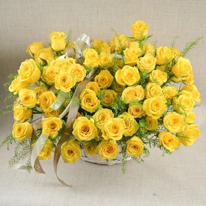 101 Yellow Roses Basket