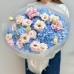 Blue Hydrangeas And Pink Eustoma Bouquet